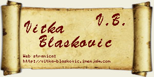 Vitka Blašković vizit kartica
